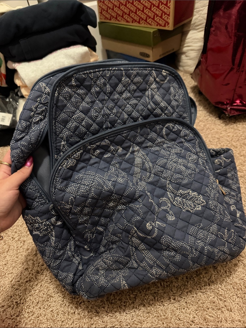 Universal Thread Quilted Navy Floral Backpack